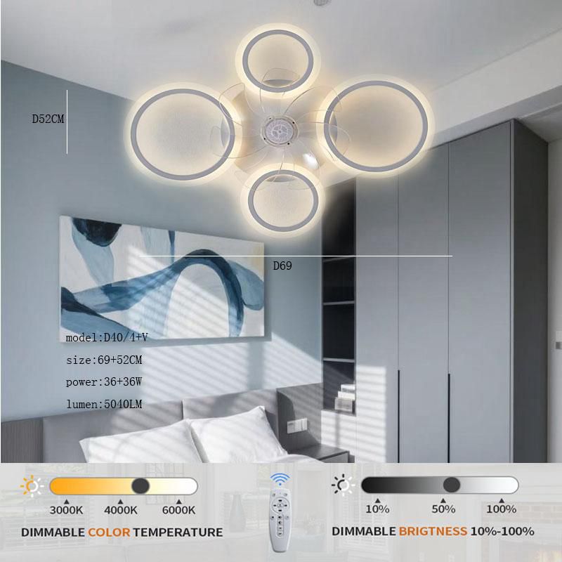 Lustra ventilator cu telecomanda, Lightman, D40/4+V