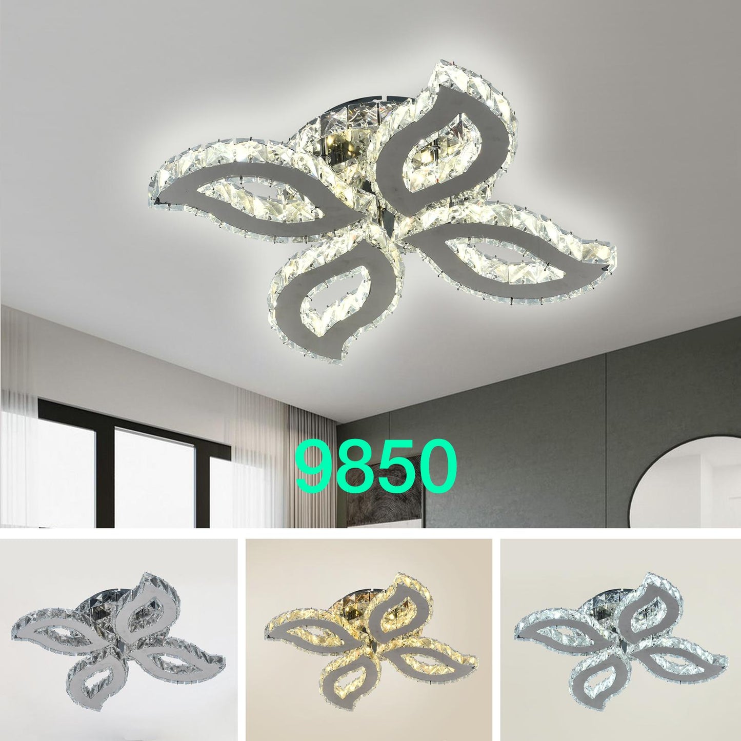 Lustra led cu Telecomanda, LIghtman, Light 9850, Cristal