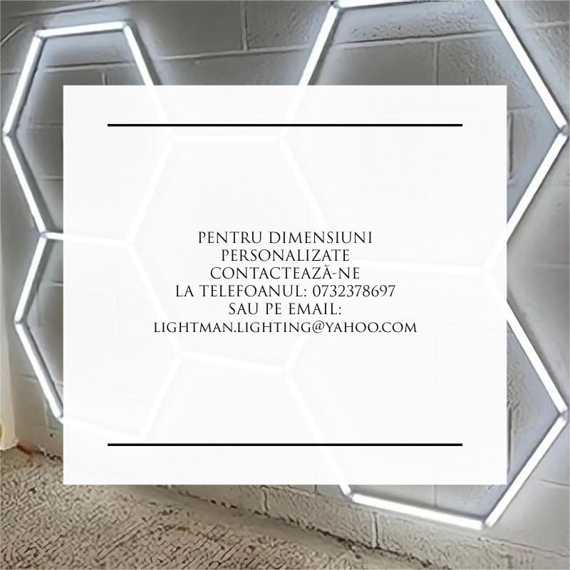 INSTALATIE LED HEXAGON LUMINA ALBA PROFESIONAL MODERN